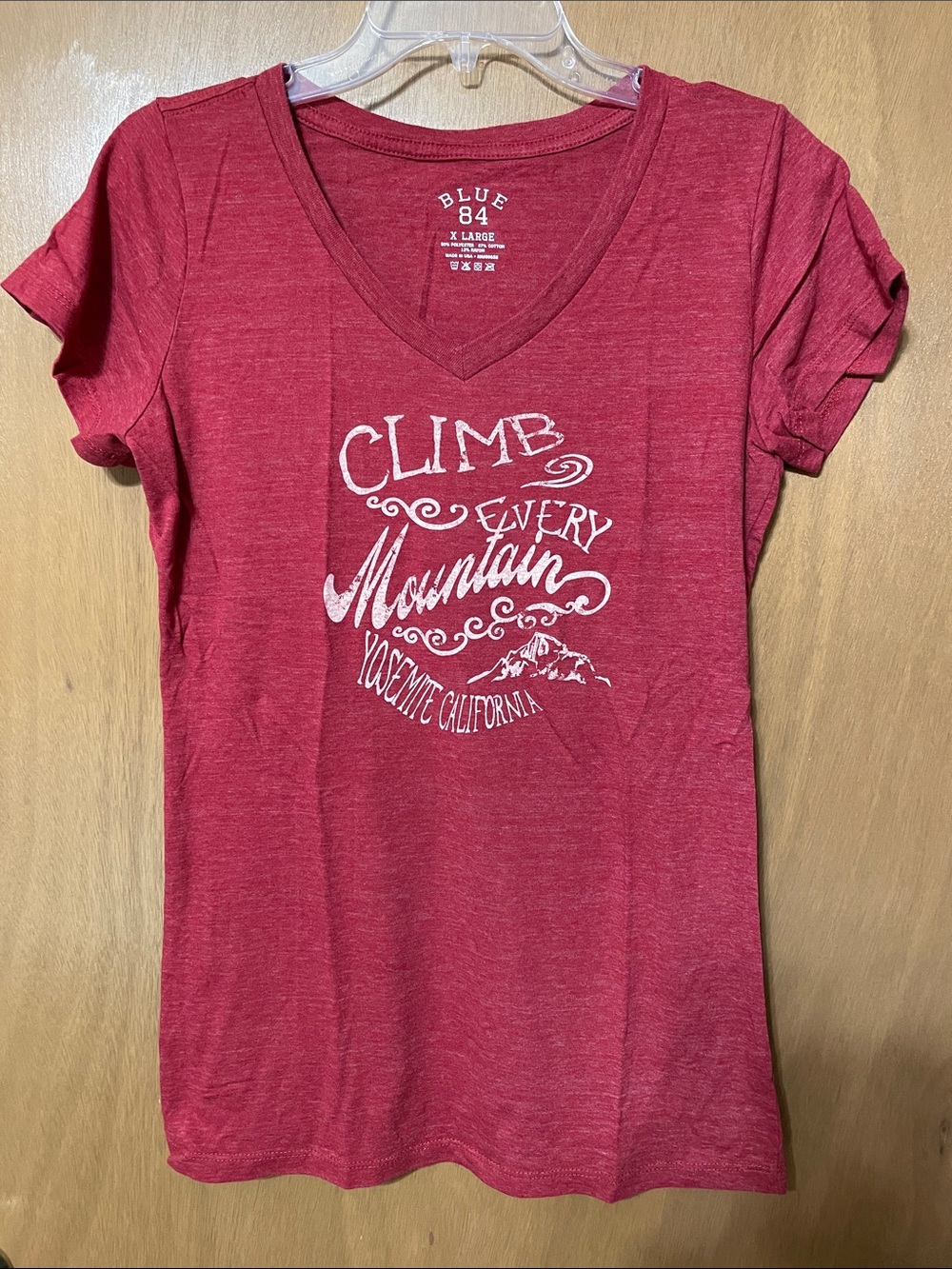 Blue 84 Red V-Neck 'Climb Every Mountain' Graphic Tee
